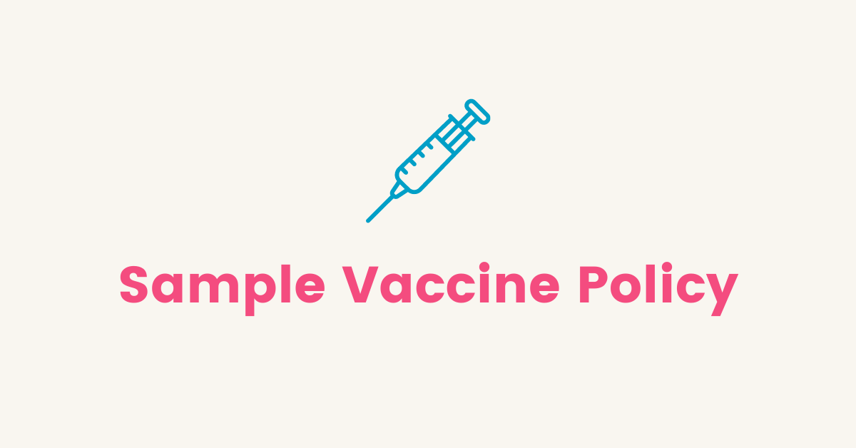 Vaccine icon with text: Sample Vaccine Policy